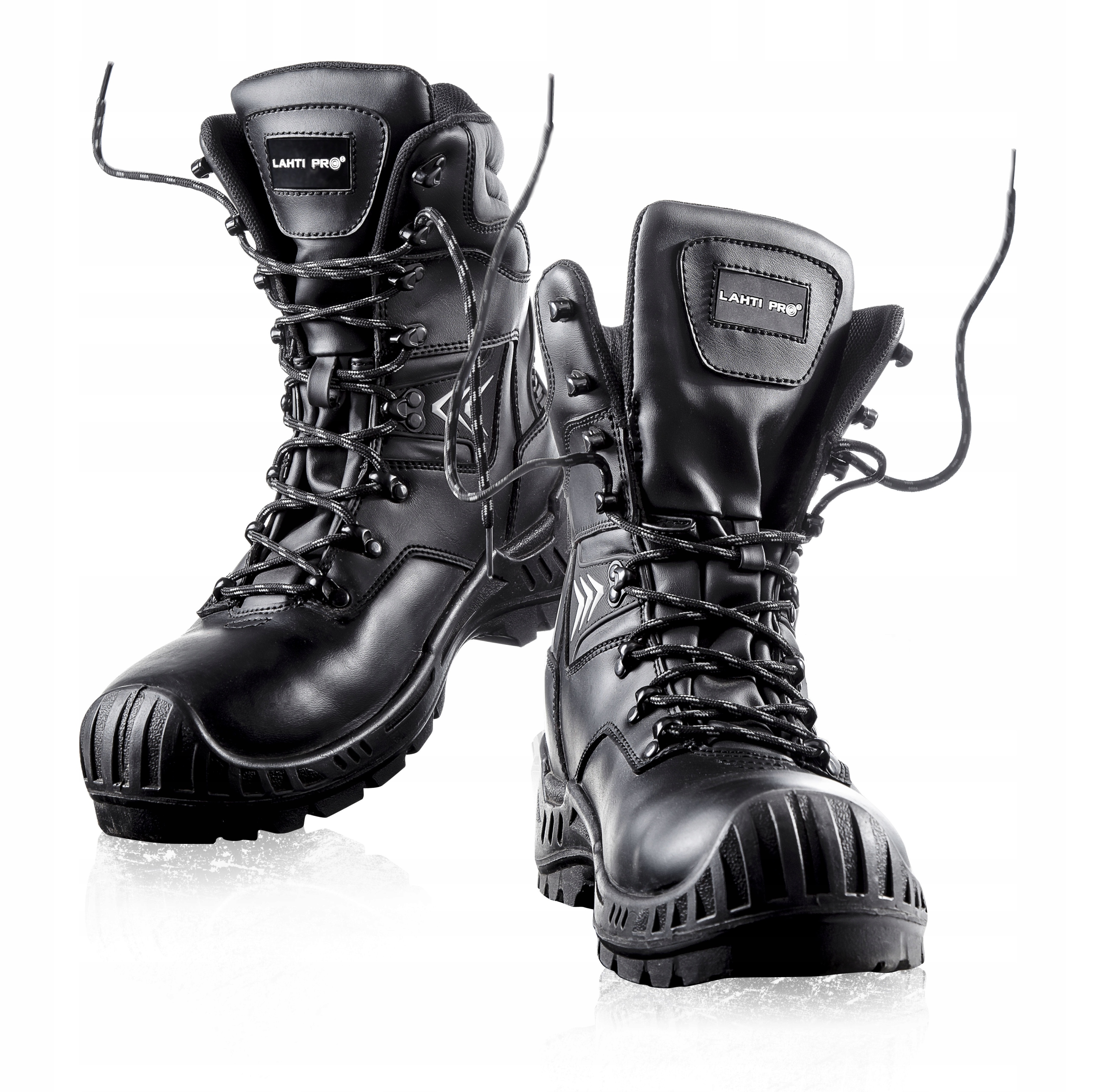 Trzewiki bez podnoska wysokie skórzane śniegowce czarne 42 Lahti Pro