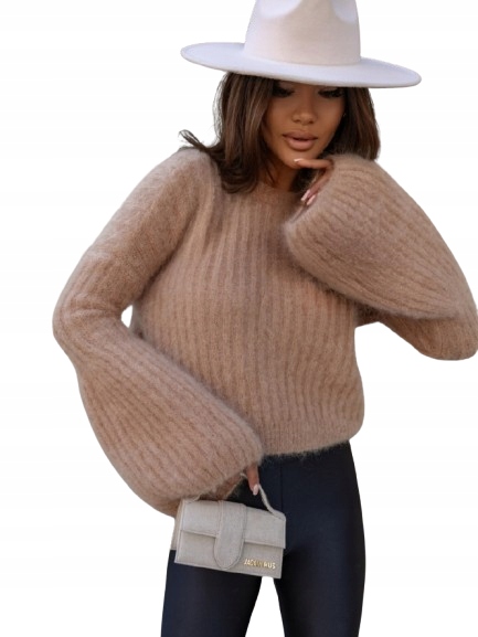 Yarn Premium Svetr Kid Moher Karamelový New