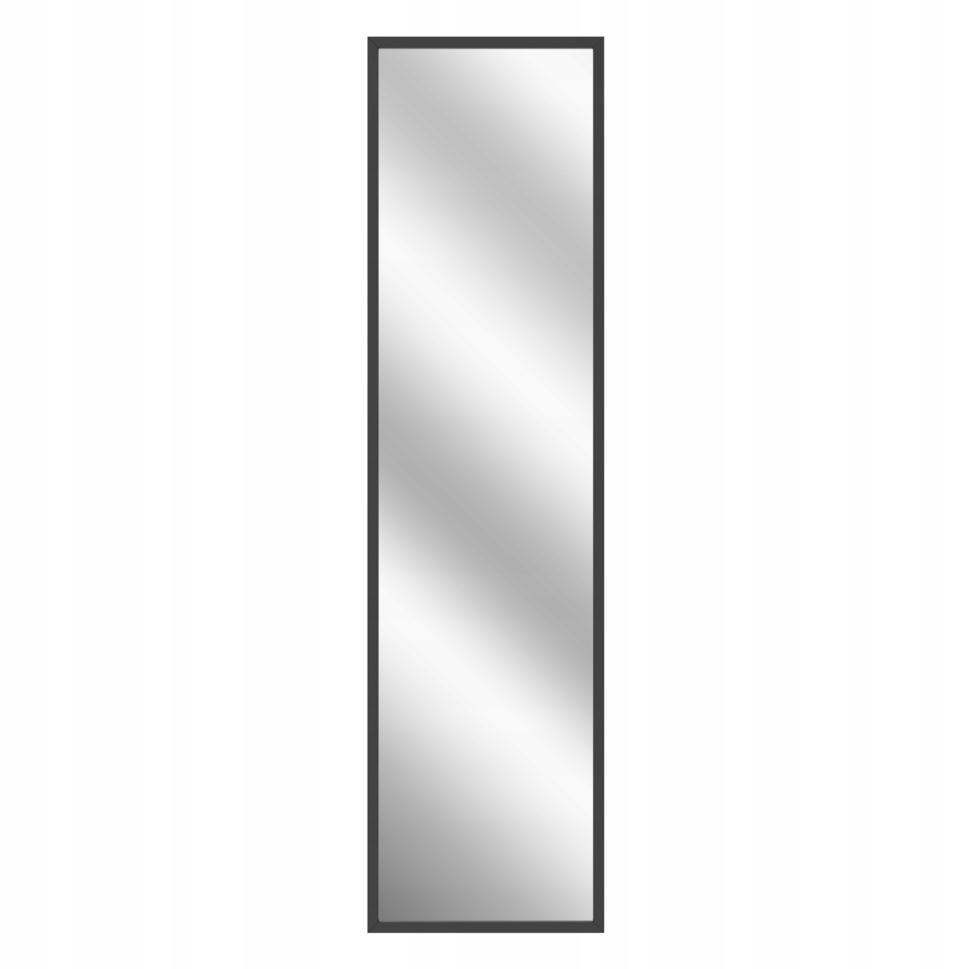 Nowoczesne Lustro 32x122 cm Styler Czarna Rama Prostokątne Ścienne Loft