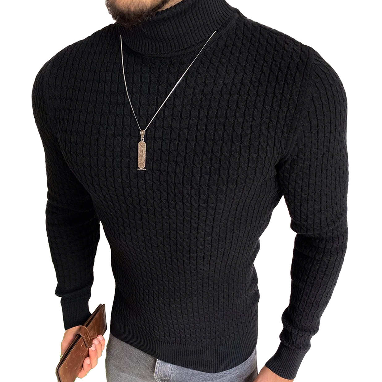 Pánský svetr Rolák Slim fit Athletic Elastický