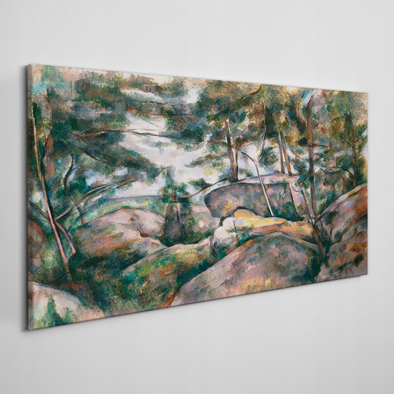 

Obraz na płótnie Skały w lesie Cézanne 120x60 cm