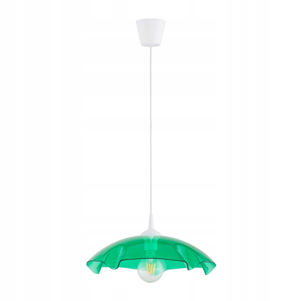 Neobvyklá kuchyňská lampa Lilia Zelená, rozevřený deštník s volány