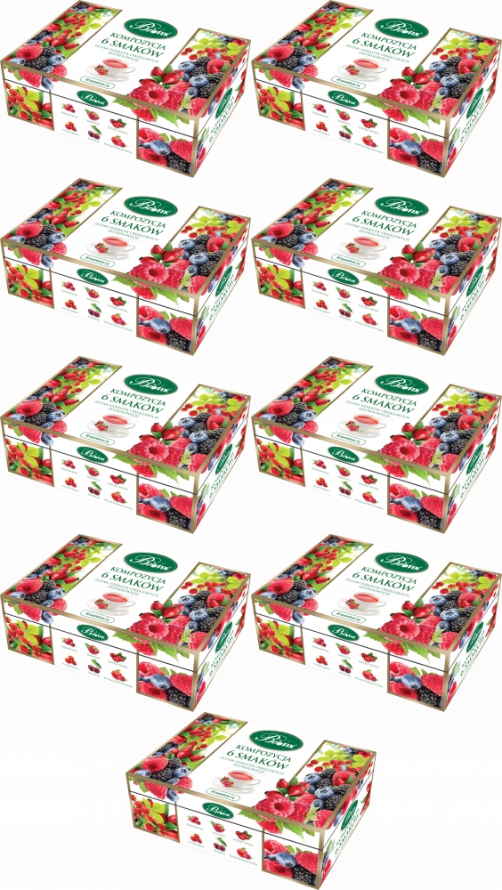 Herbata Biofix Bifix Owocowa Kompozycja MIX 6 Smaków 60 Szt x 9