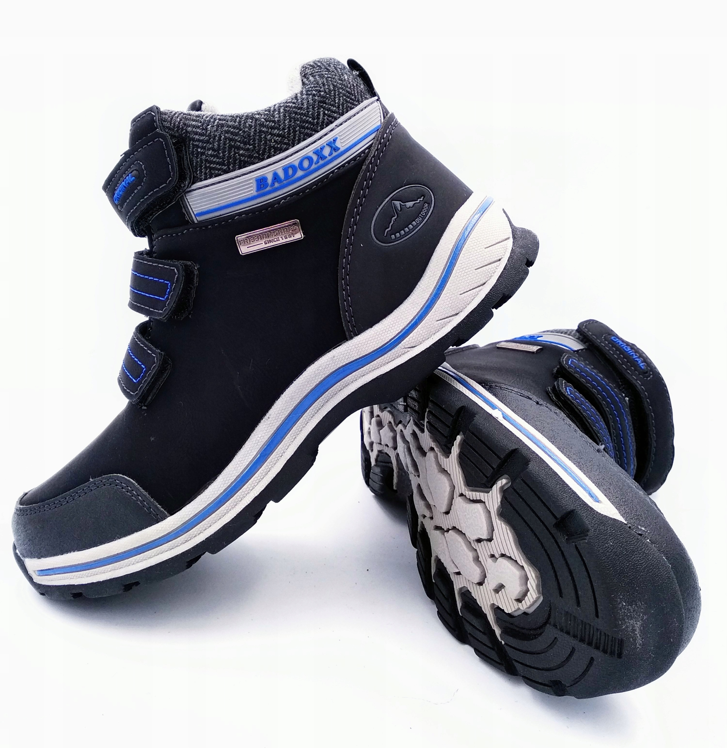 BUTY ZIMOWE TREKKINGOWE OCIEPLONE RZEP Oryginalne opakowanie producenta pudełko