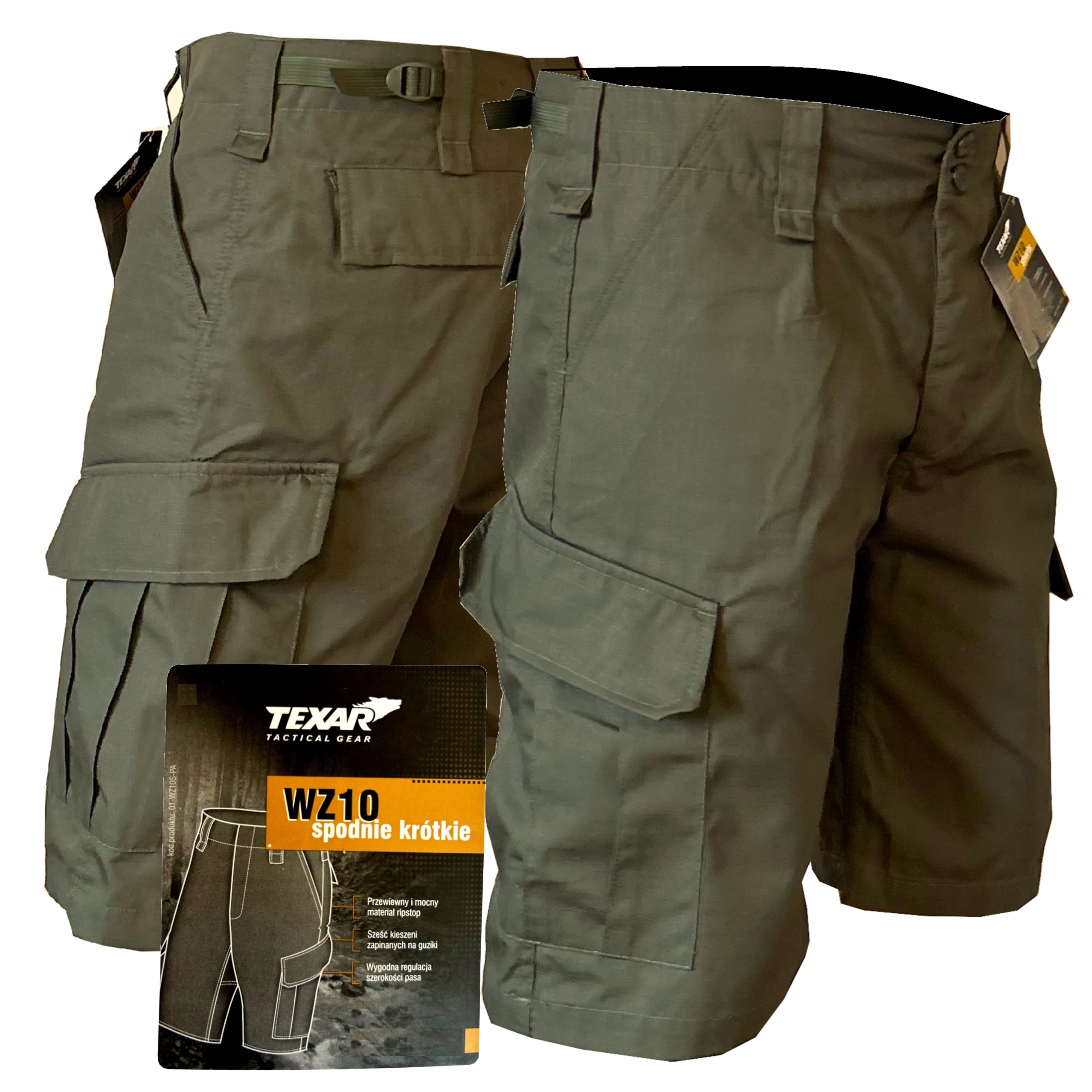 Spodenki Wojskowe Krótkie Texar Spodnie Oliwkowe Khaki Mocne wz10 L