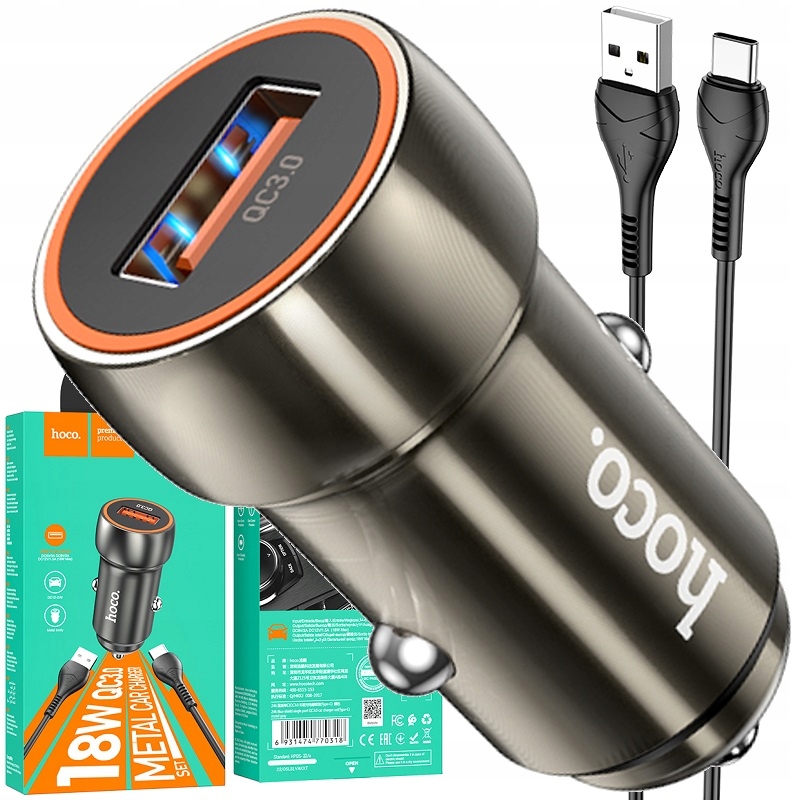 Mocna Szybka Ładowarka QuickCharge 3.0 18W z kablem Usb Typ Typu C Usb-c