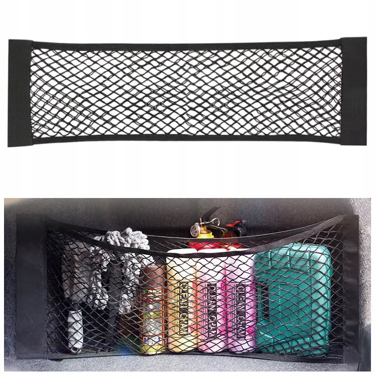 ORGANIZER SIATKA KIESZEŃ SCHOWEK DO BAGAŻNIKA NA RZEPY DO AUTA 80X35 CM