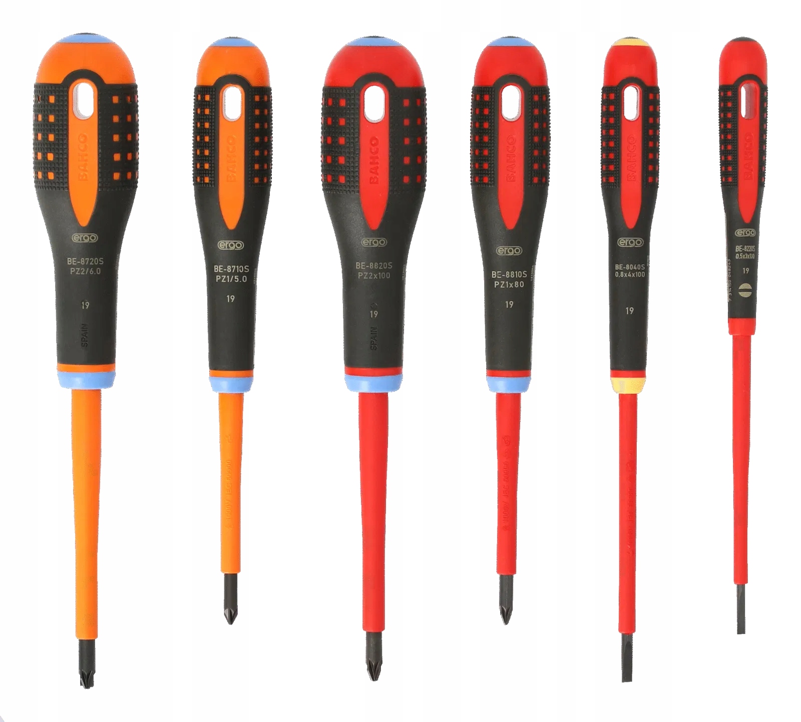 Wkrętaki izolowane ERGO zestaw 6 sztuk, śruby proste i Pozidriv/Combi BAHCO Marka Bahco