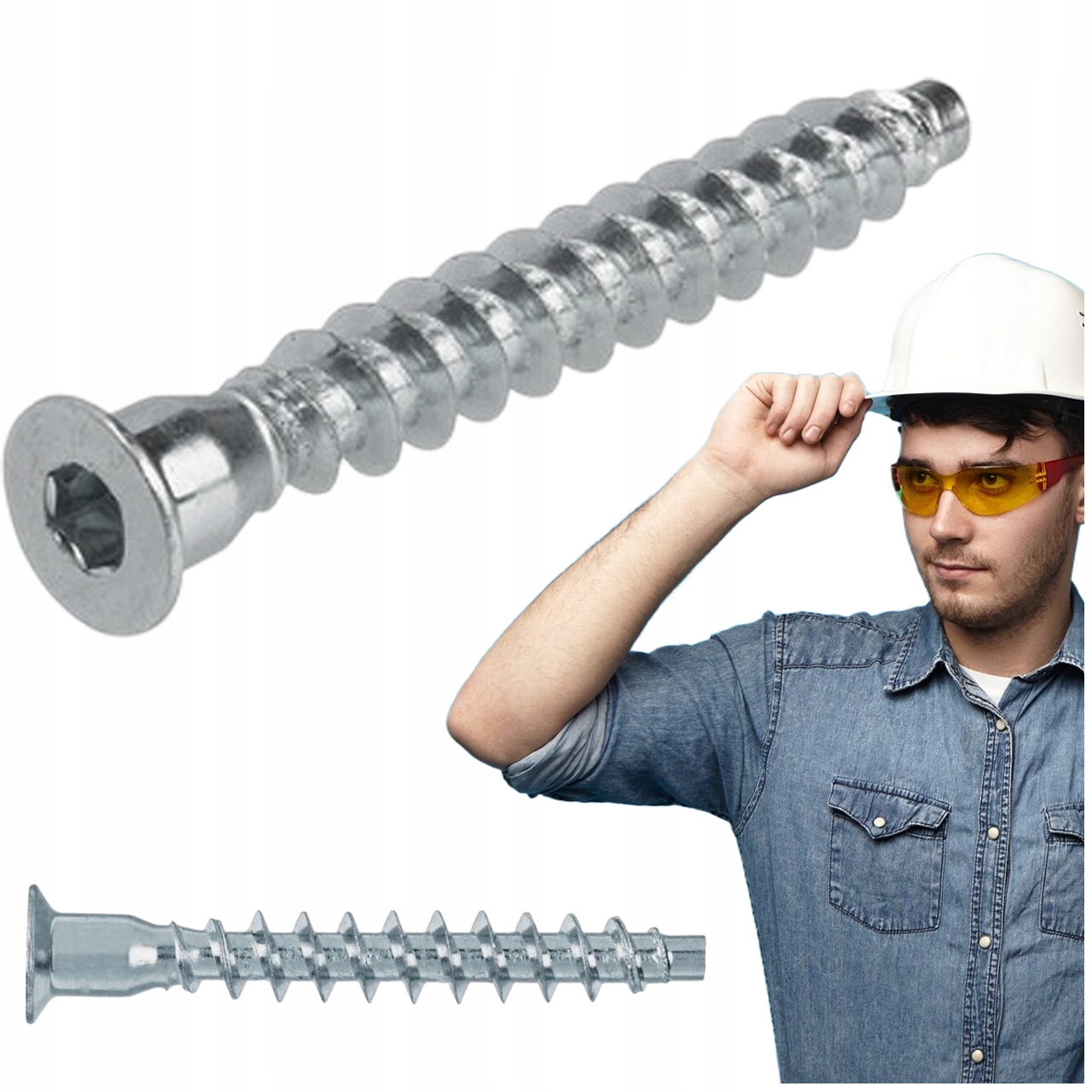 KONFIRMAT WKRĘT MEBLOWY DO DREWNA STAL HARTOWANA 7x50mm - 500szt