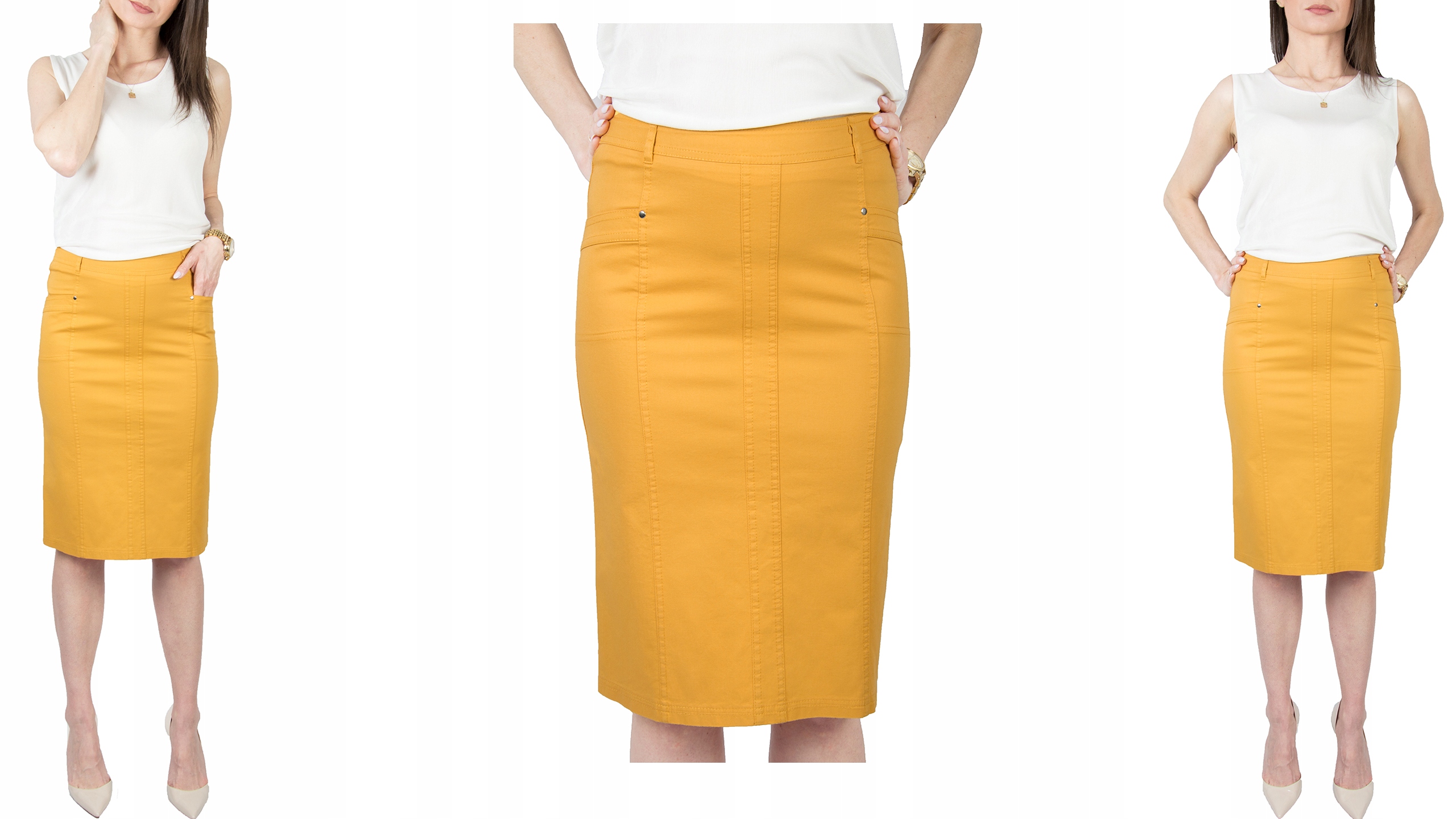 BAWEŁNIANA SPÓDNICA KOLORY (38-50) PRODUCENT r.42 Długość midi