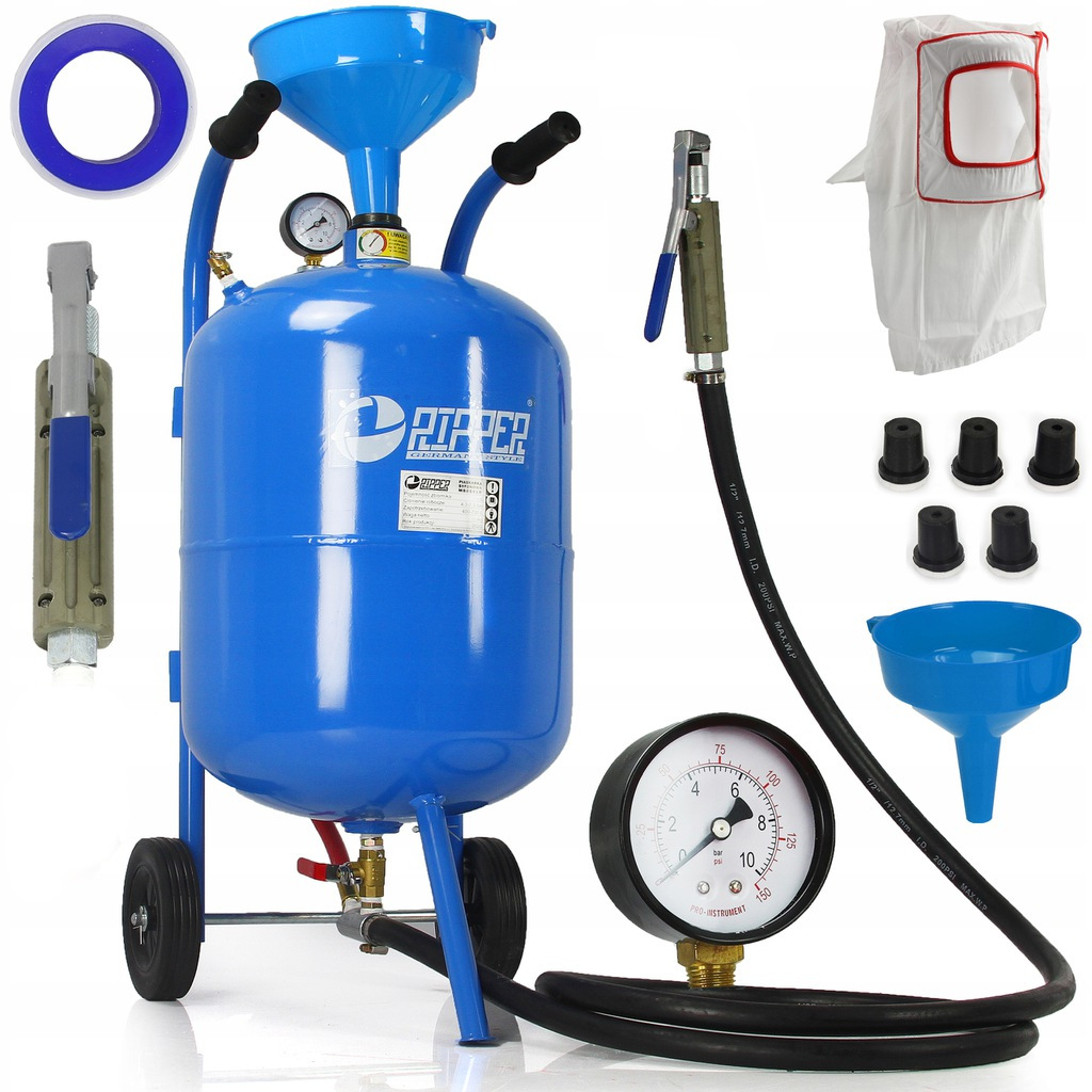 MOBILNA PIASKARKA SYFONOWA 38L 40L + ŚCIERNIWO 25kg PIASEK Kod producenta BP-4255