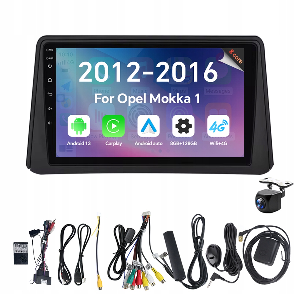Eunavi 2Din Android 13 Autorádio pro Opel Mokka 1 2012-2016 s CarPlay, 8 Gb Ram, 128 Gb Rom