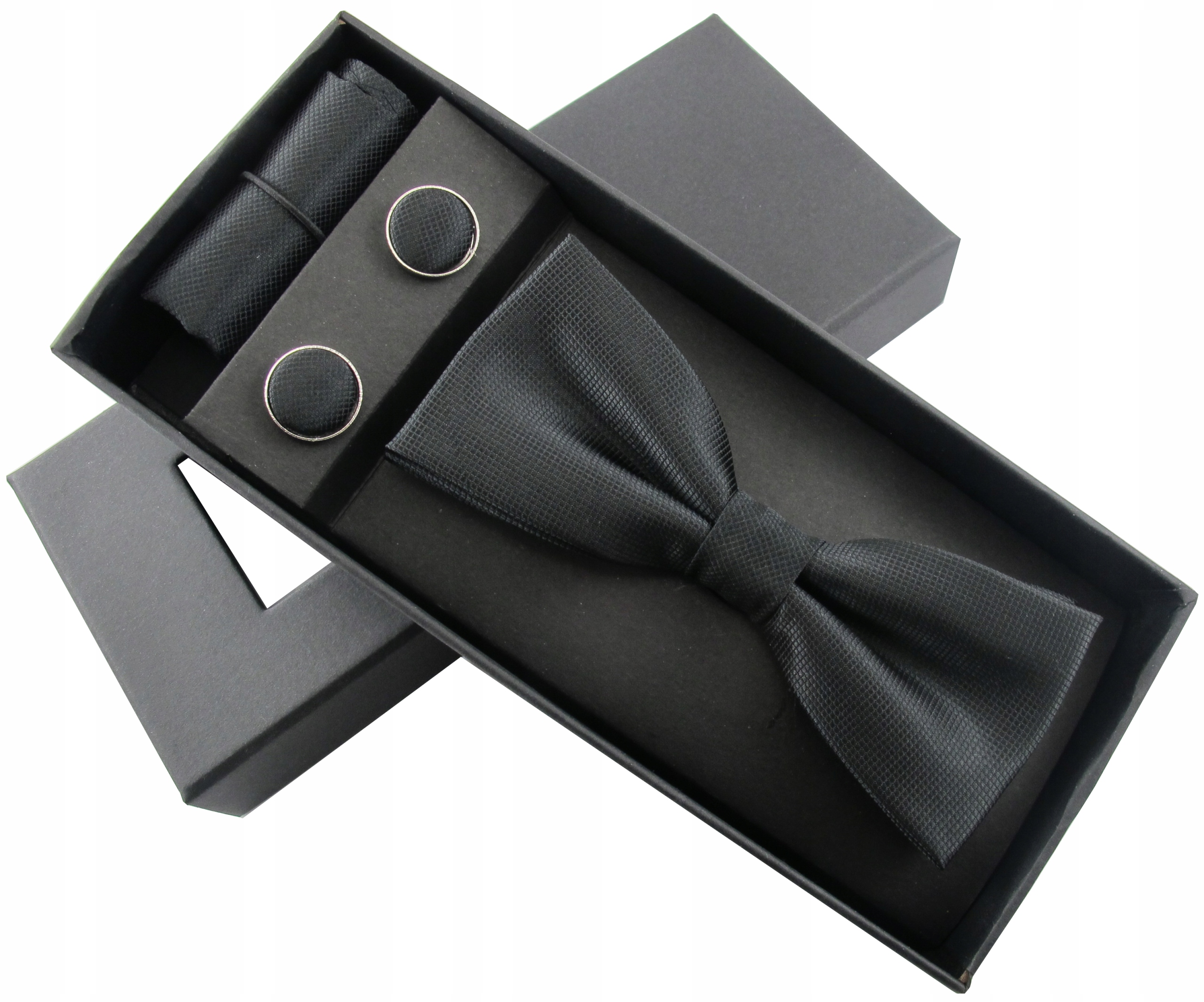 Zestaw MUCHA SPINKI POSZETKA CZARNA muszka