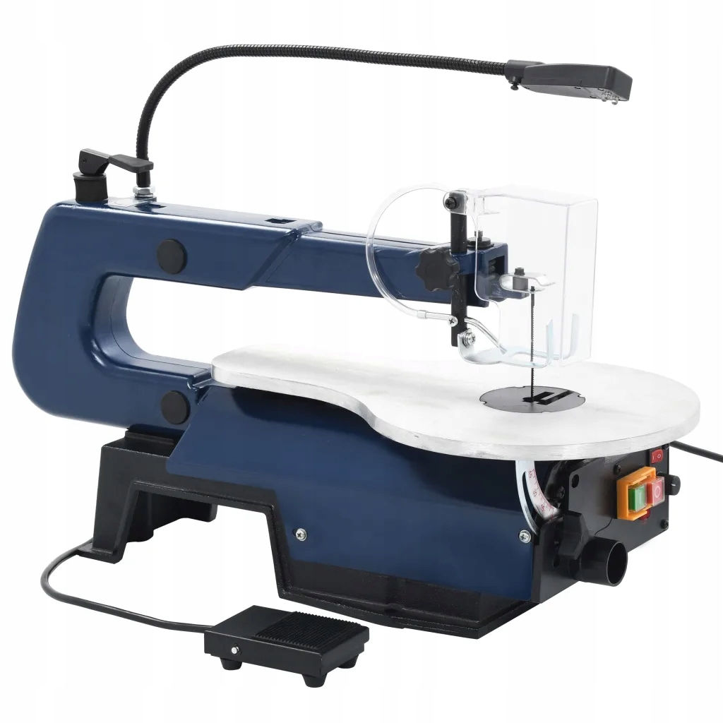 Elektryczna wyrzynarka z pedałem i lampką LED, 125 Zasilanie sieciowe