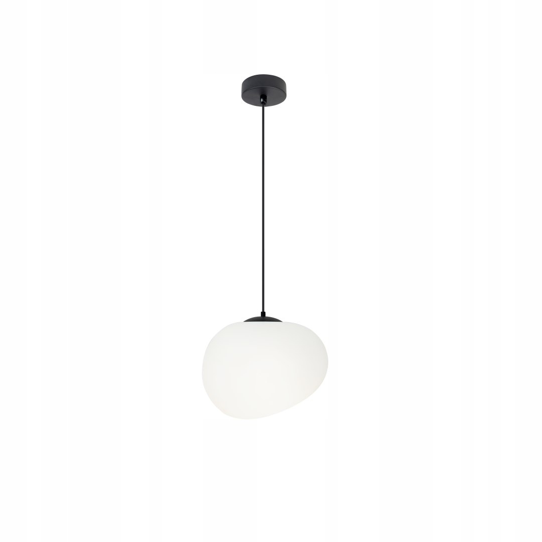 Stones lampa wisząca czarny 20cm 1x40W E27 klosz biały