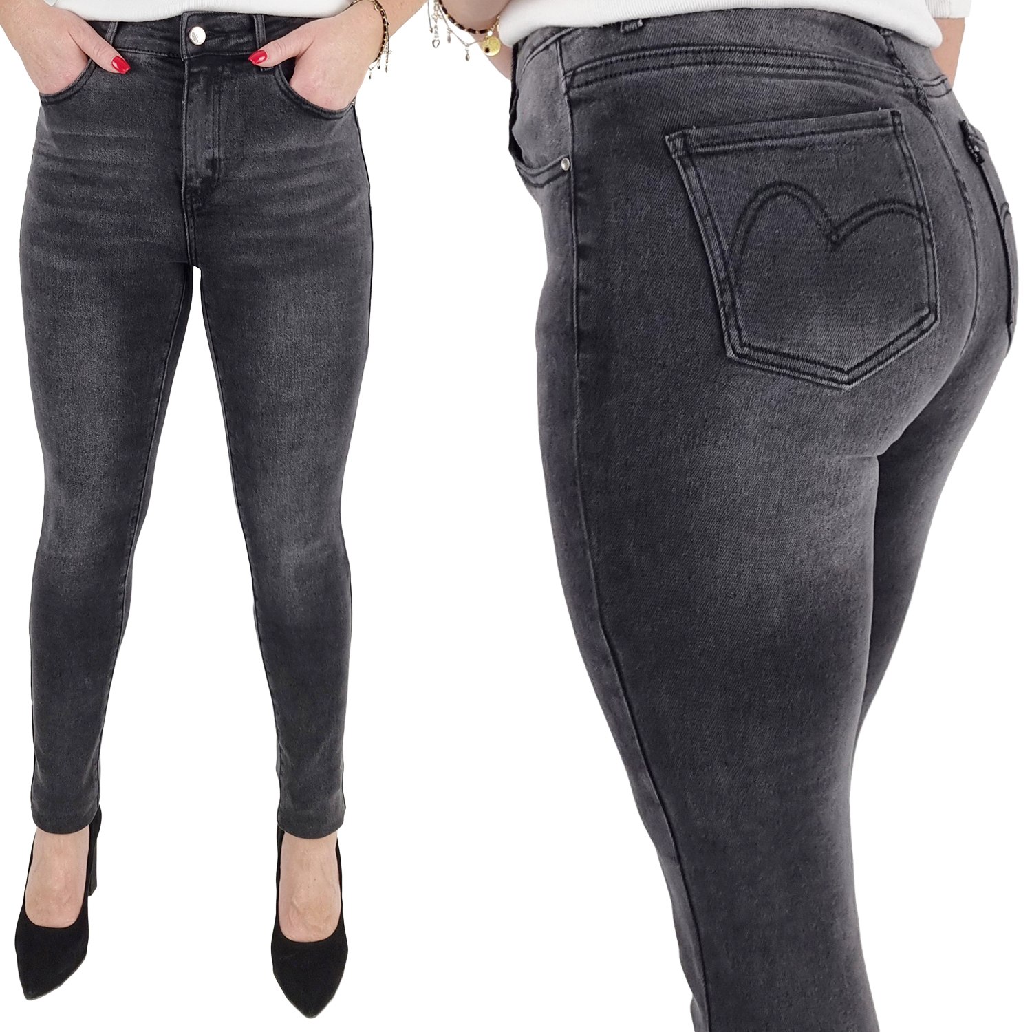 M. Sara Damskie Spodnie Modelujące Dopasowane Plus Size