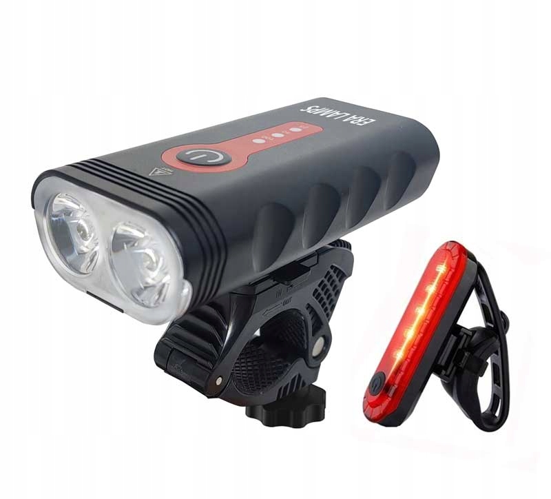 Lampka rowerowa Led przód/tył 800 lm 10 W 4400 mAh IP55 Powerbank AK22-205