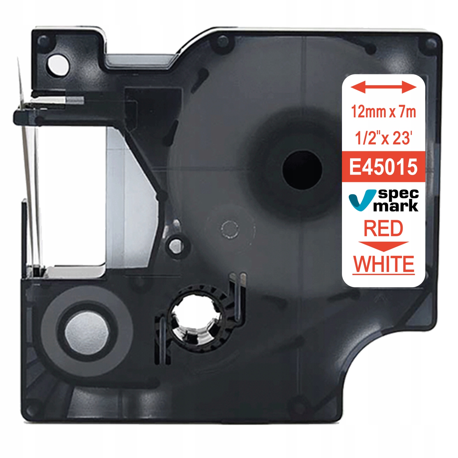 Taśma do DYMO D1 45015 12mm/7m biała/czerwony