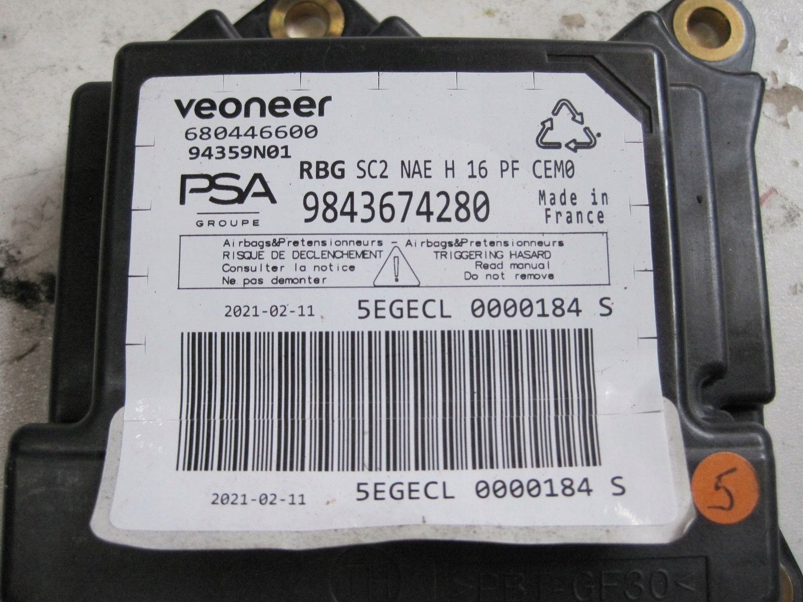 module control unit OPEL ASTRA L VI 9843674280