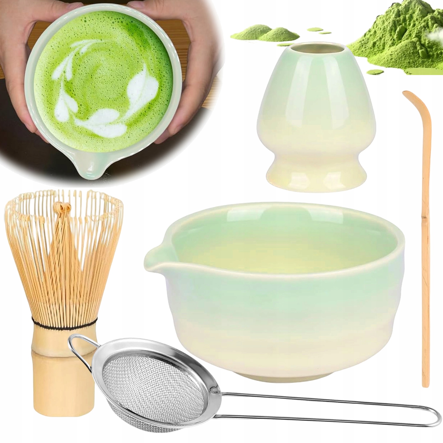 Levně Dárková Sada Sada Čaje Matcha Sada Koštět Matcha, 5 Dílná Dárek