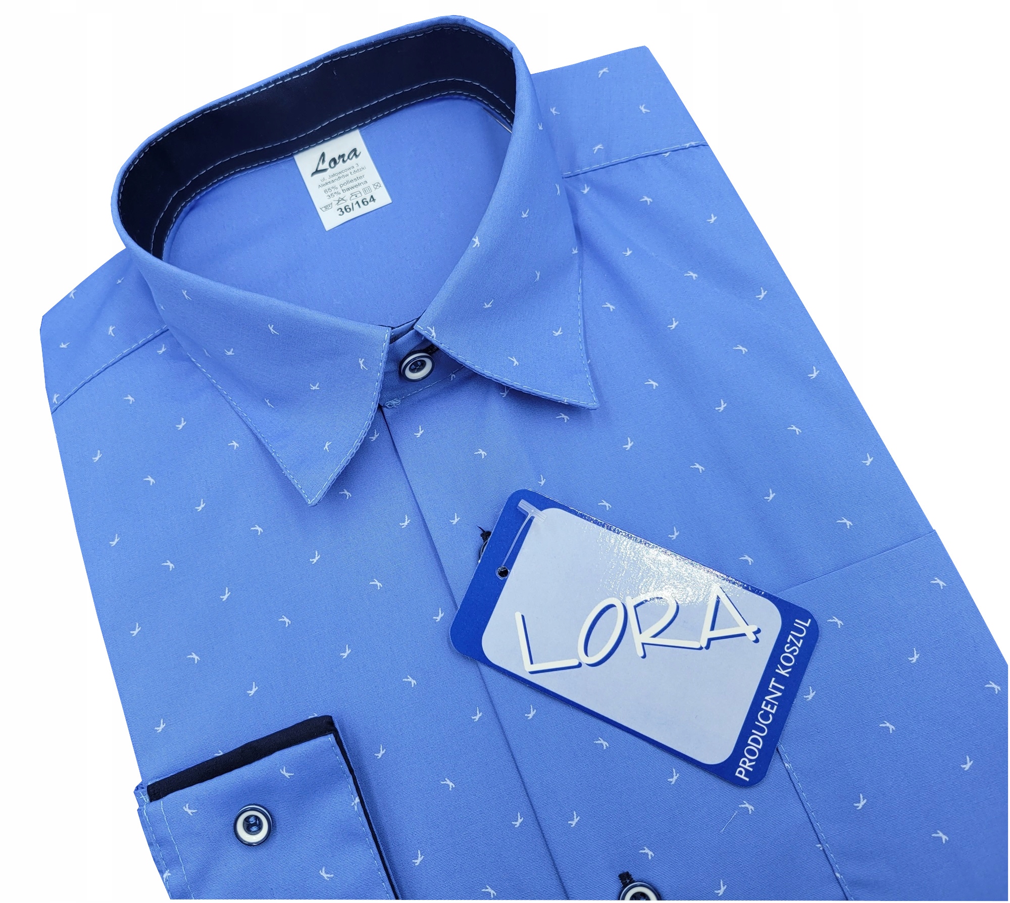 Koszula chłopięca wizytowa niebieska dł rękaw 134 Marka Inna marka