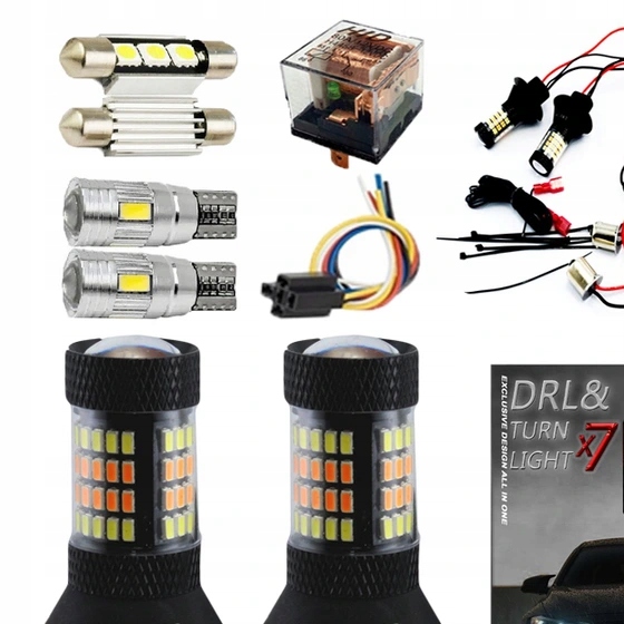 2w1 DZIENNE i KIERUNKOWSKAZY LED PY21W GRATIS