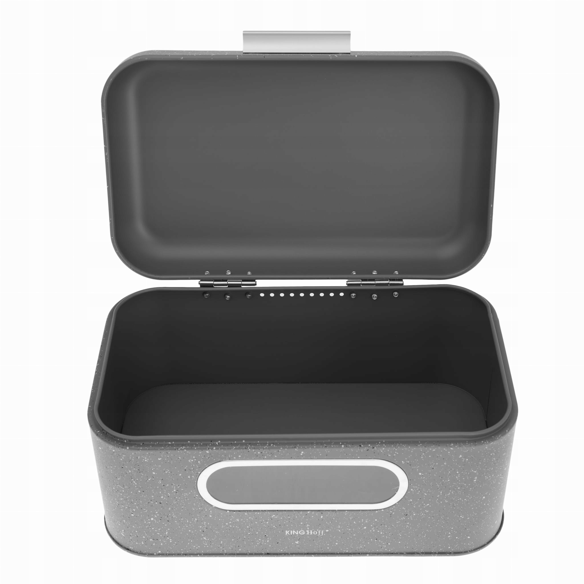 MAŁY CHLEBAK STALOWY Z OKIENKIEM POJEMNIK NA CHLEB SZARY MARMUREK KINGHOFF Rodzaj jednoczęściowy