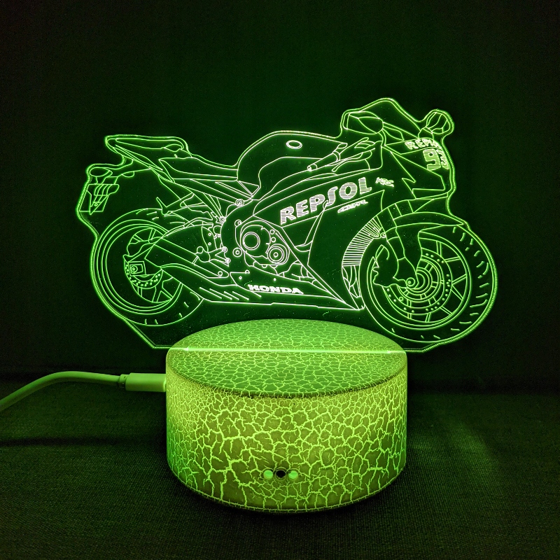 Lampka 3D LED HONDA REPSOL MOTOCYKL + PILOT Marka bez marki