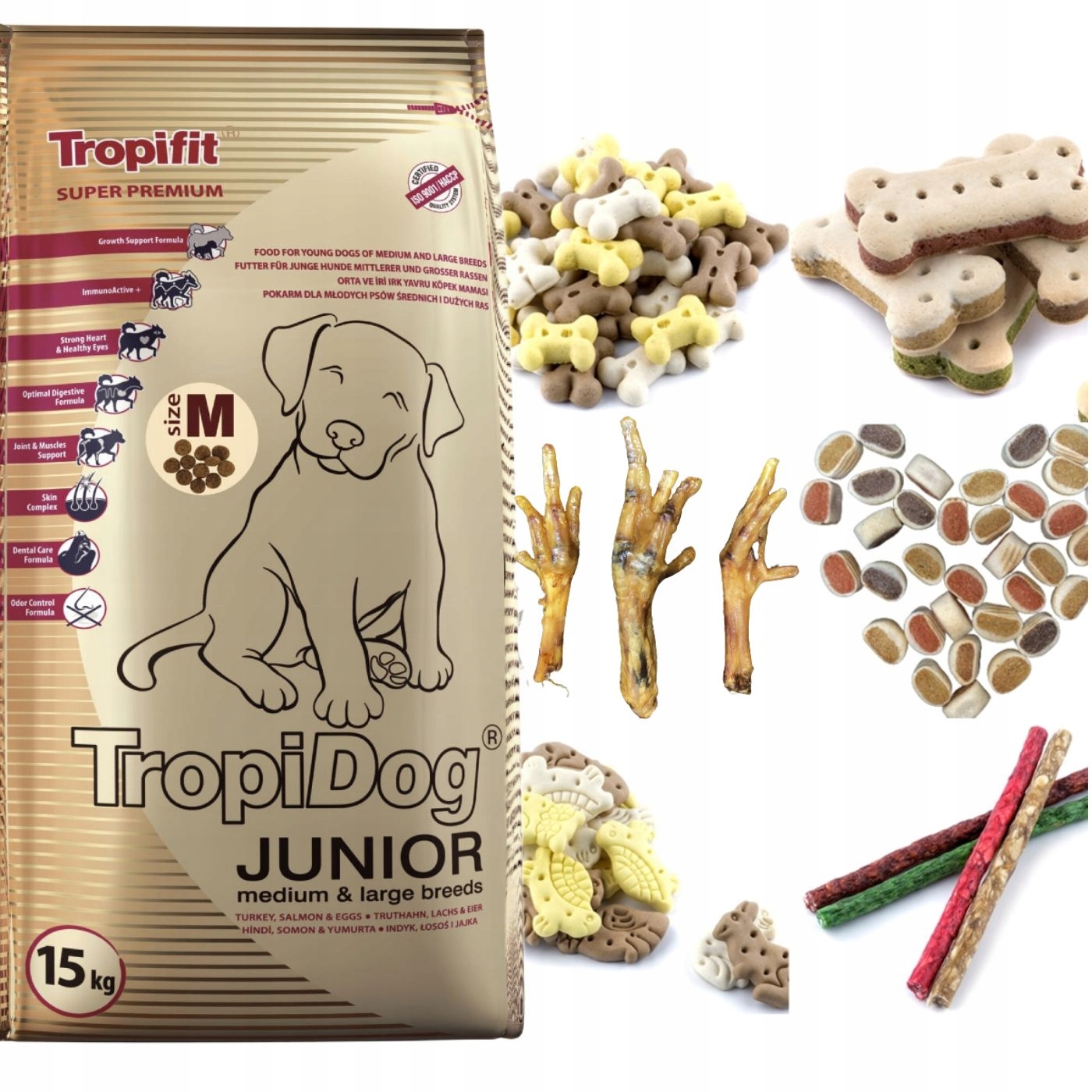 Tropidog Premium Junior Medium&Large M Indyk Łosoś 15kg