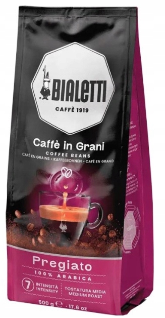 Káva zrnková pregiato 500 g Bialetti italská káva zrno