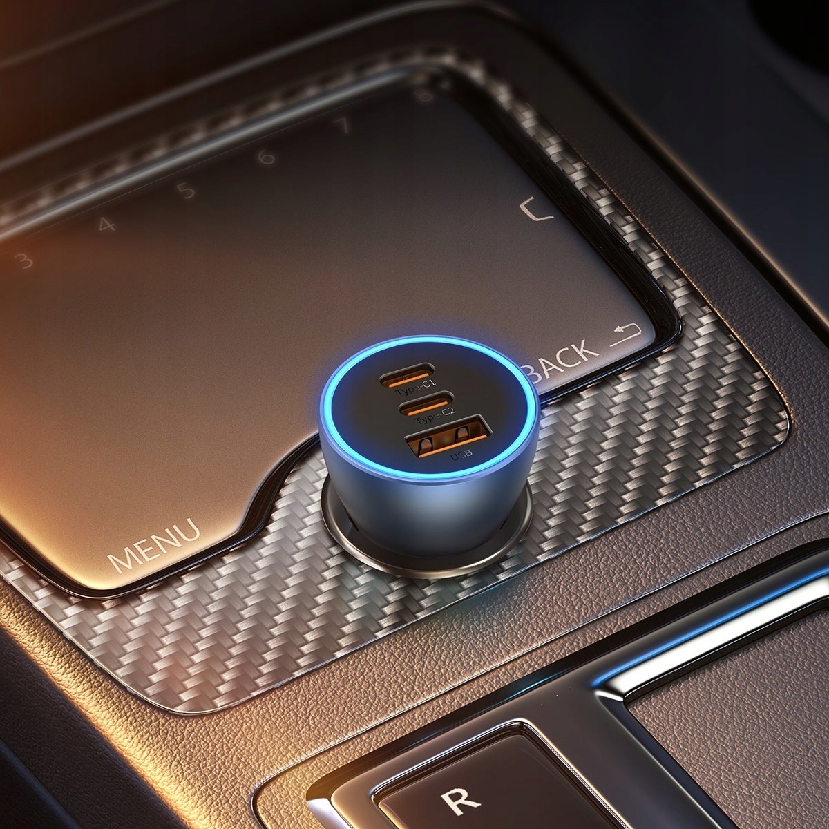 BASEUS SZYBKA ŁADOWARKA SAMOCHODOWA USB 2x USB-C QC MOCNY ZASILACZ 65W Przewód w zestawie nie