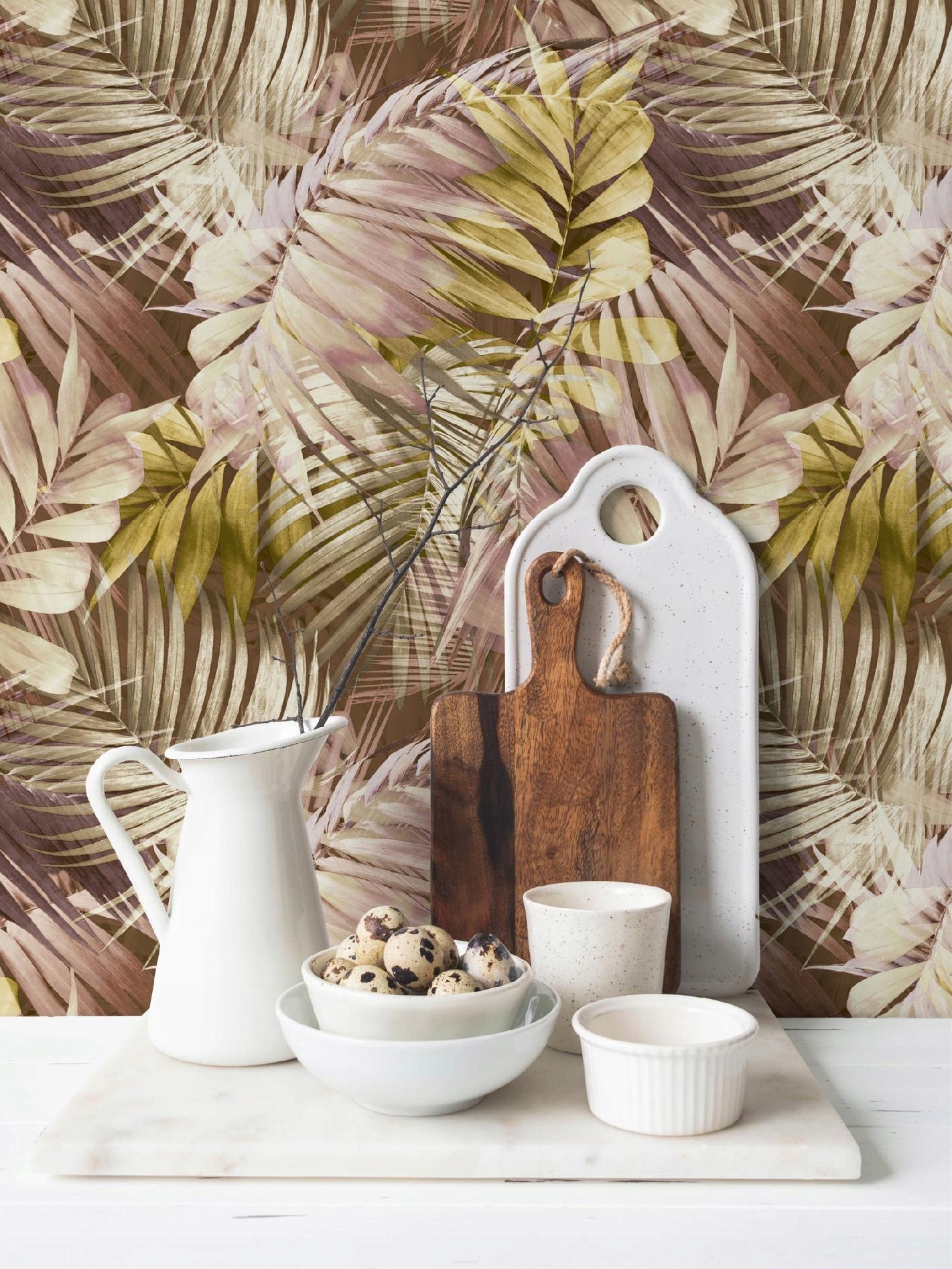 TAPETA LIŚCIE TROPIKALNE PALMY WINYL NA FLIZELINIE Marka Grandeco