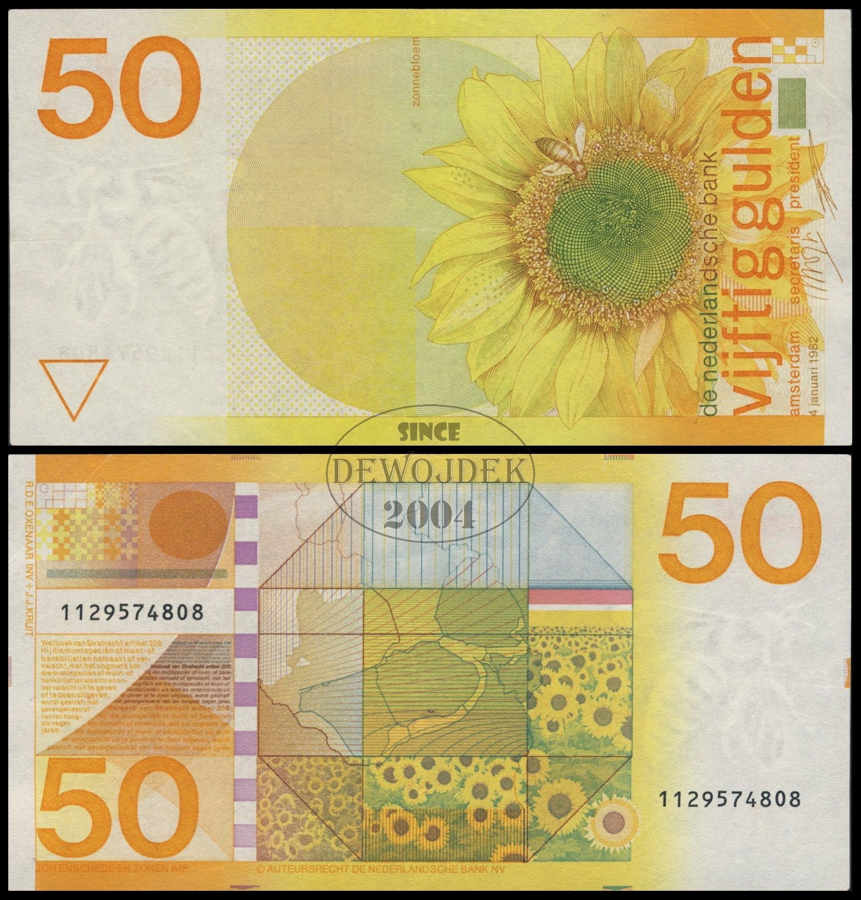 BNA - HOLANDIA 50 Guldenów 1982 nr 1129574808 # P96 # XF-