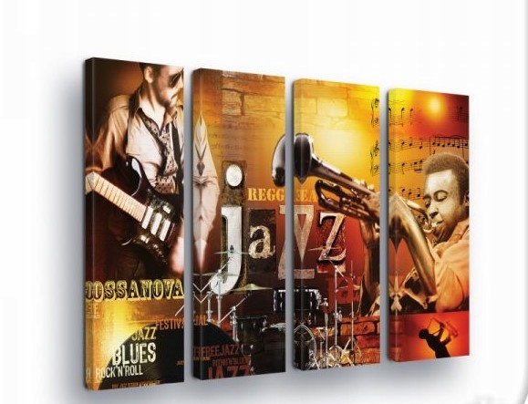 Obraz 120x100 Jazz blues rock and roll hudba gitara trúbka hudobníci koncert
