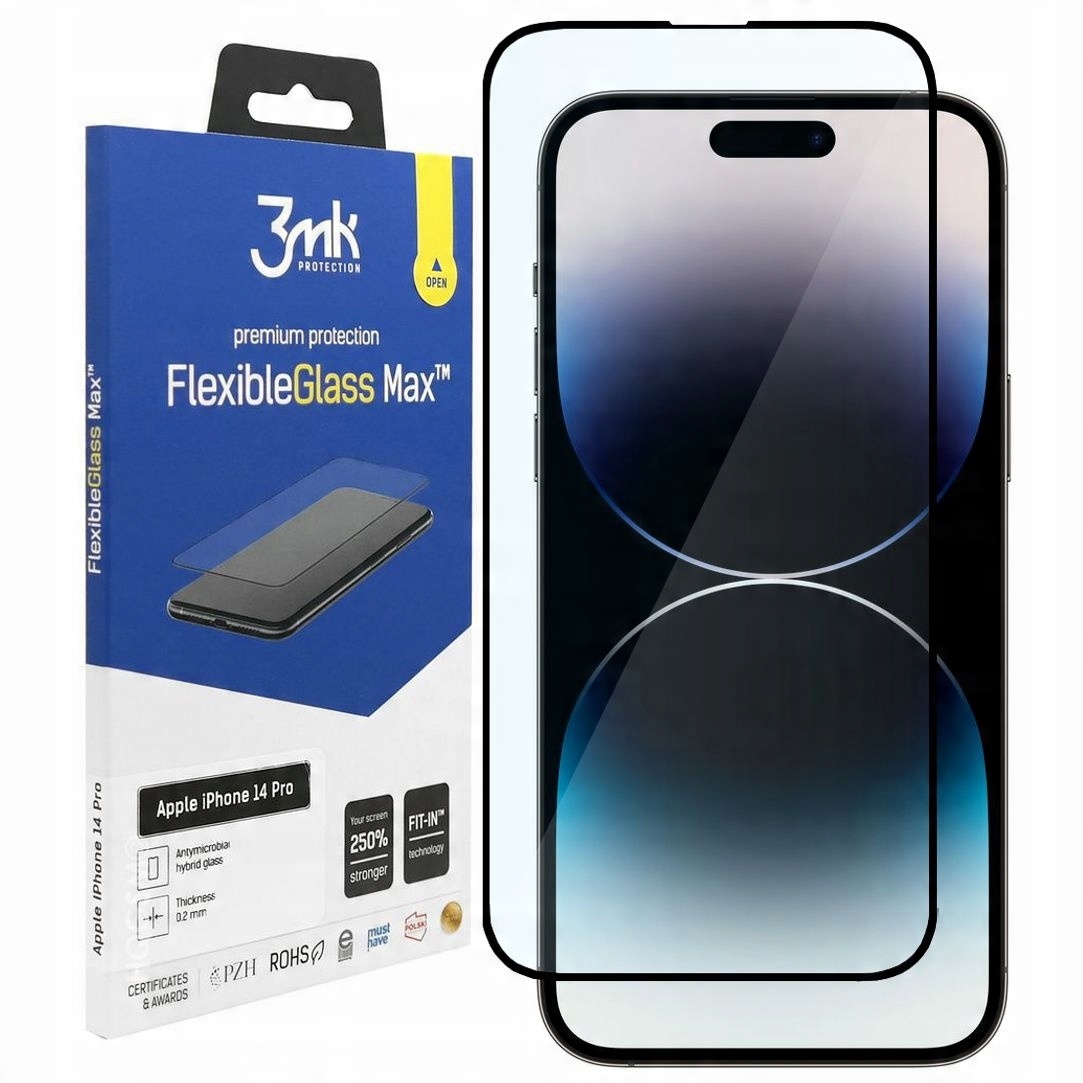 

Szkło Hybrydowe Full do iPhone 14 Pro, 3mk Fg Max