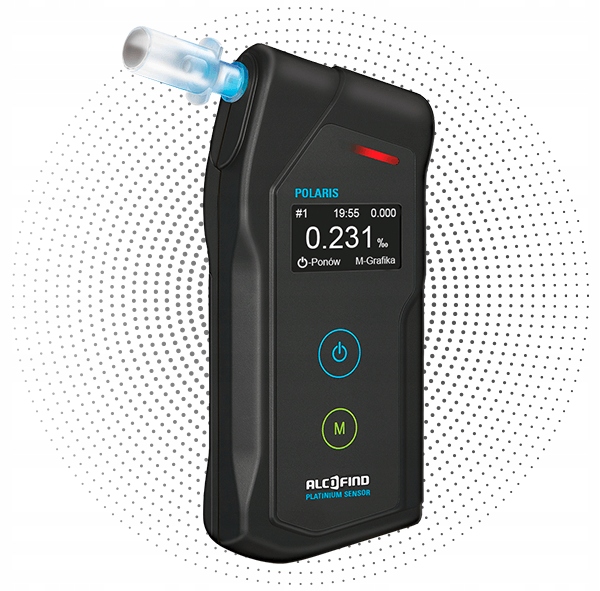 Alkomat Alcofind POLARIS kalibracje ustniki Model POLARIS