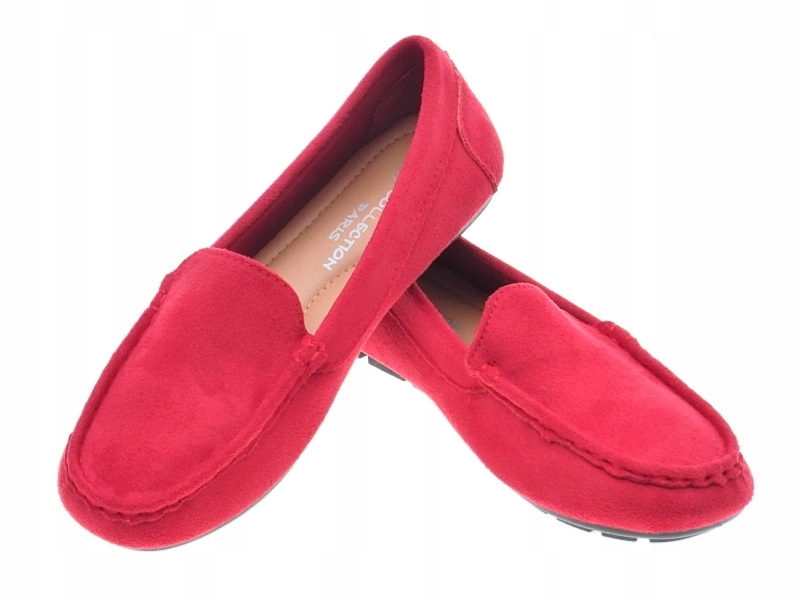 DAMSKIE ZAMSZOWE MOKASYNY Red r.40 Rozmiar 40