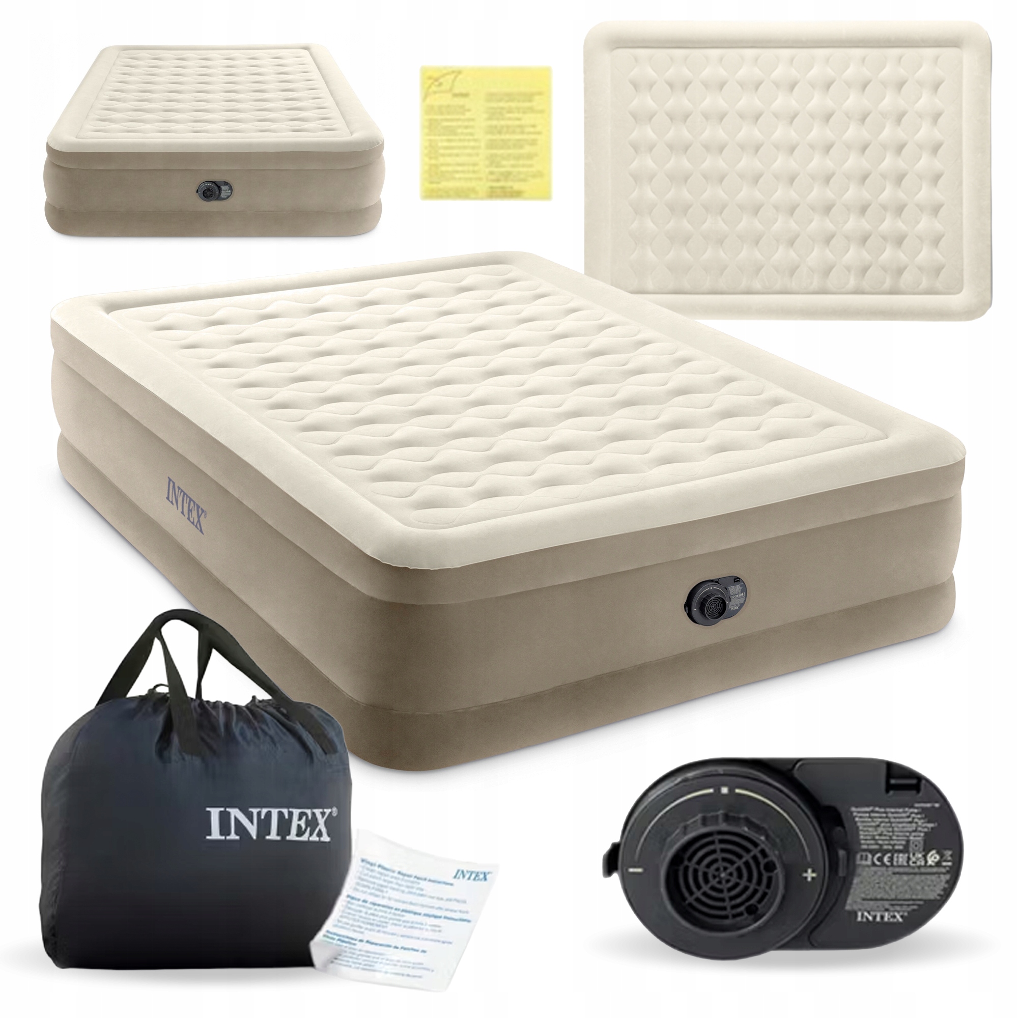 Intex dvojitá nafukovací Matrace 203x152x46cm vysoká Premium pumpa