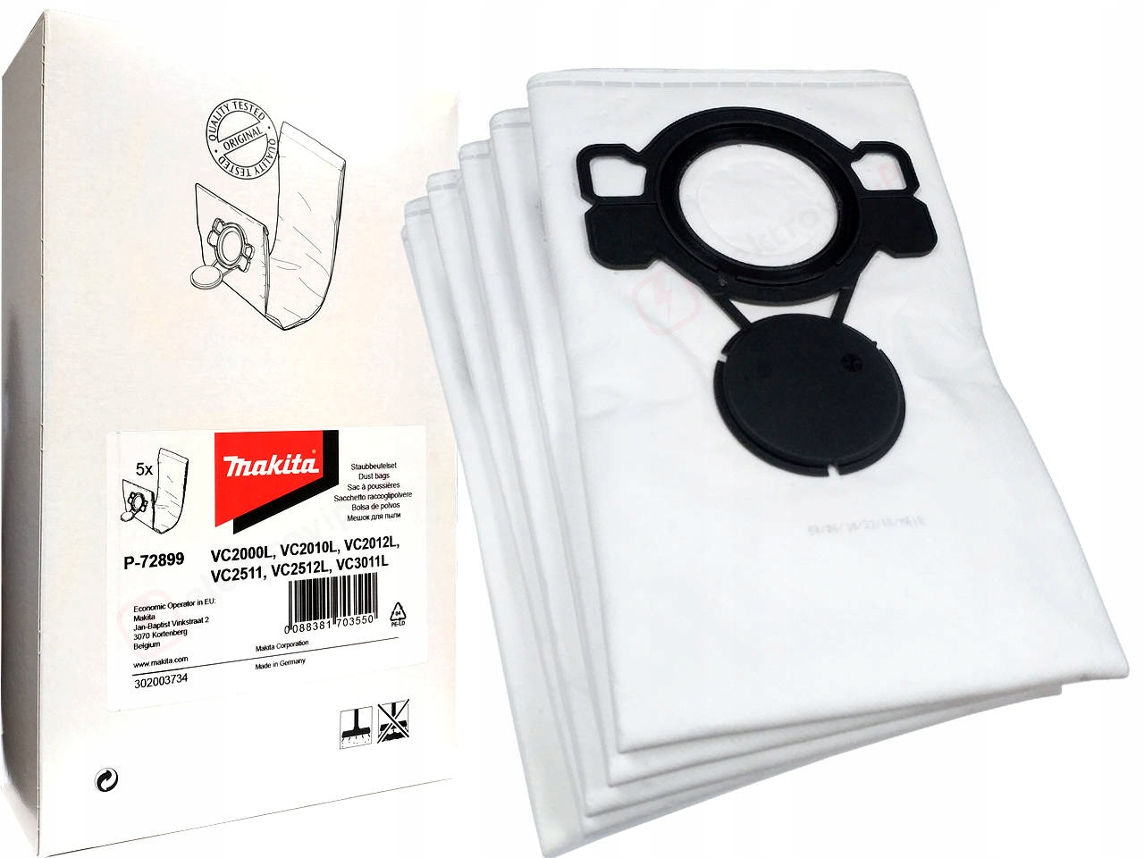 Makita Worki do odkurzacza flizelinowe VC2512L 5 szt. oryginalne P-72899