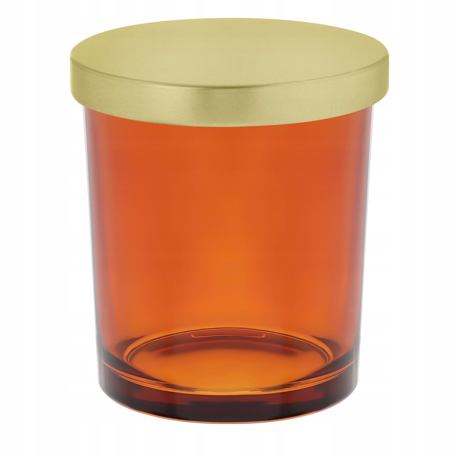 Sklenice na svíčky jantarová 300 ml se zlatým víčkem 72 kusů