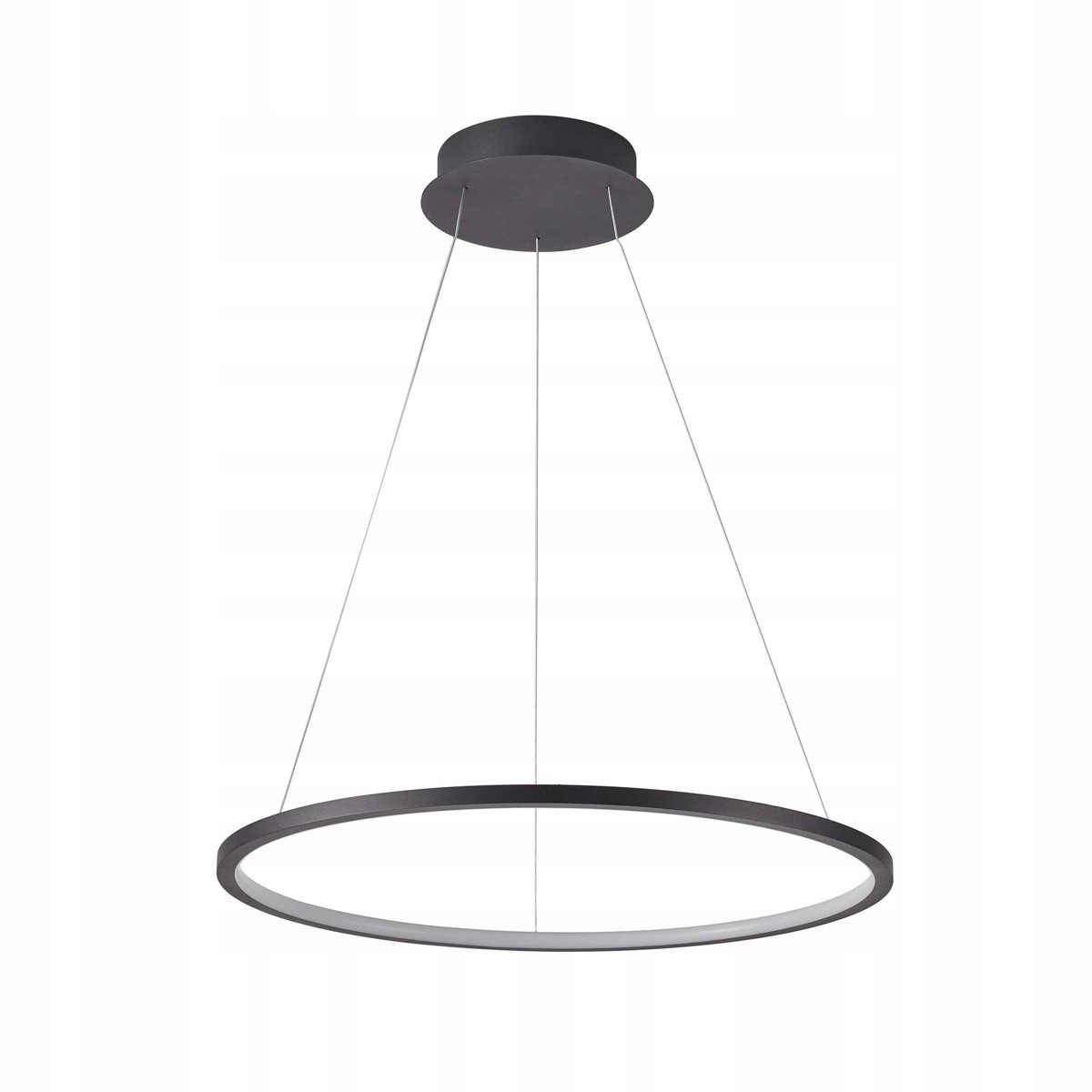 Vinola, Moderná čierna závesná lampa, Led krúžok, 48W, 3840LM, 80 cm
