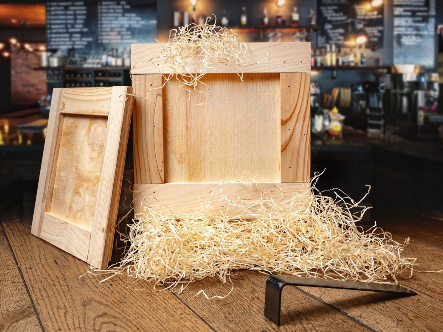 Dárková bedna prázdná s výplní a páčidlem Narozeniny svátek vánoce