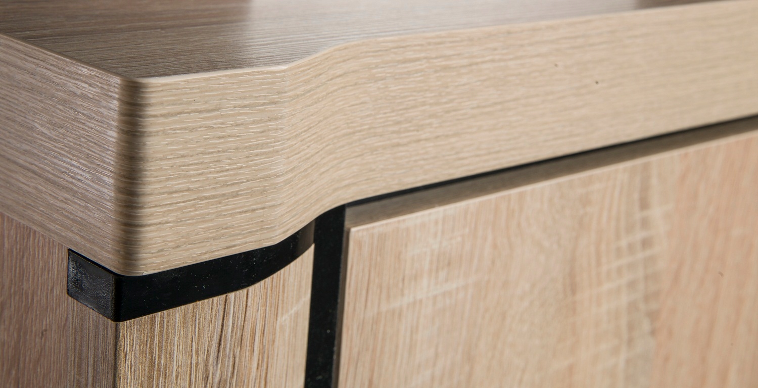 Witryna kredens z półkami do salonu DALLAS D16 Kolor mebla dąb sonoma