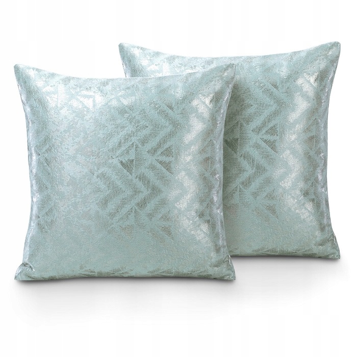 

Poszewki geometryczny metaliczny wzór Miętowe 2szt