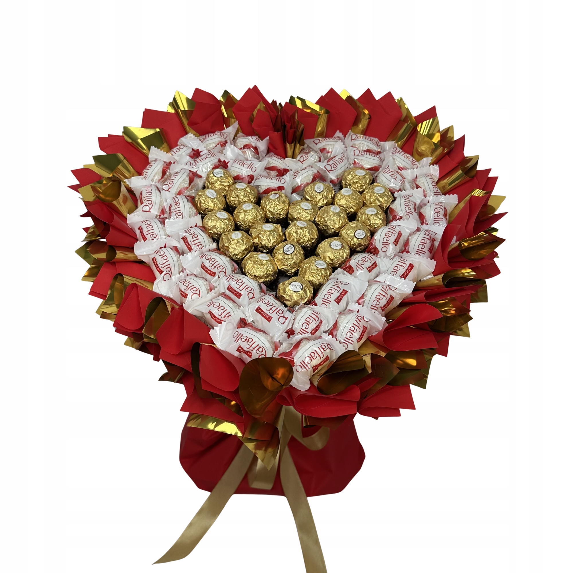 Levně Dárková Sada Kytice Sladkostí Srdce Červené Raffaelo Den Žen Maminky