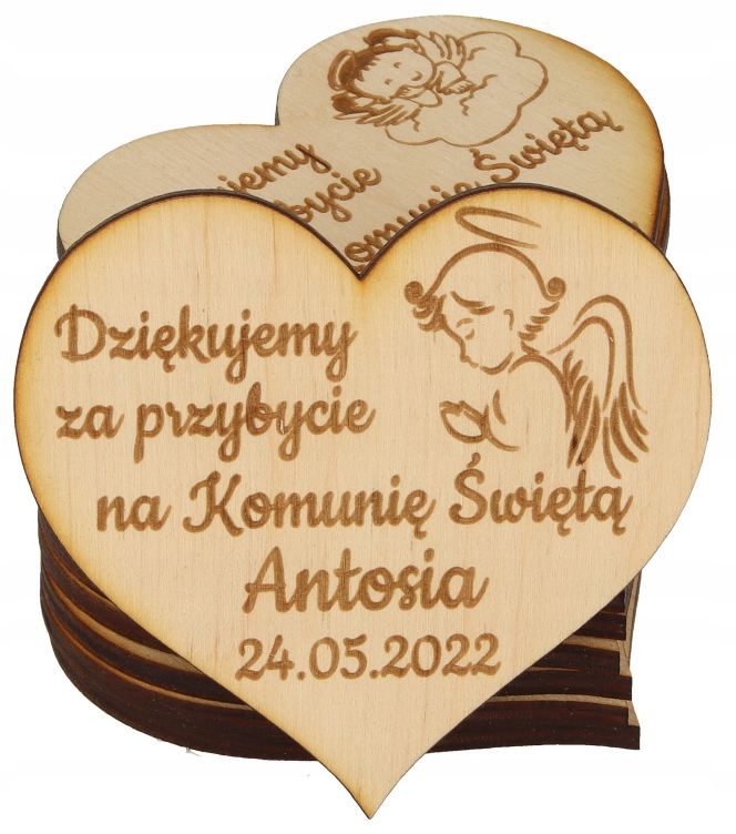 

10x Podziękowanie Gości Serce Ślub Komunia Magnes