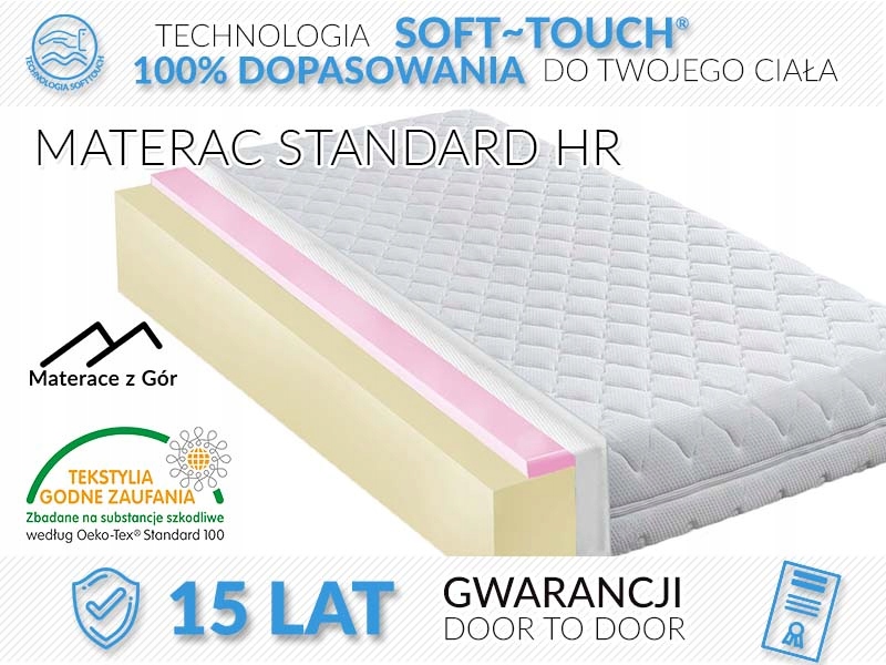 

90x200 Piankowy Materac Wysokoelastyczny Hr 13 CM