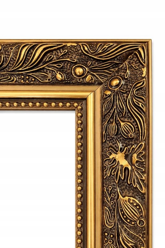 Rama do obrazu złota makówka z ornamentem drewniana klasyczna 50x70 cm