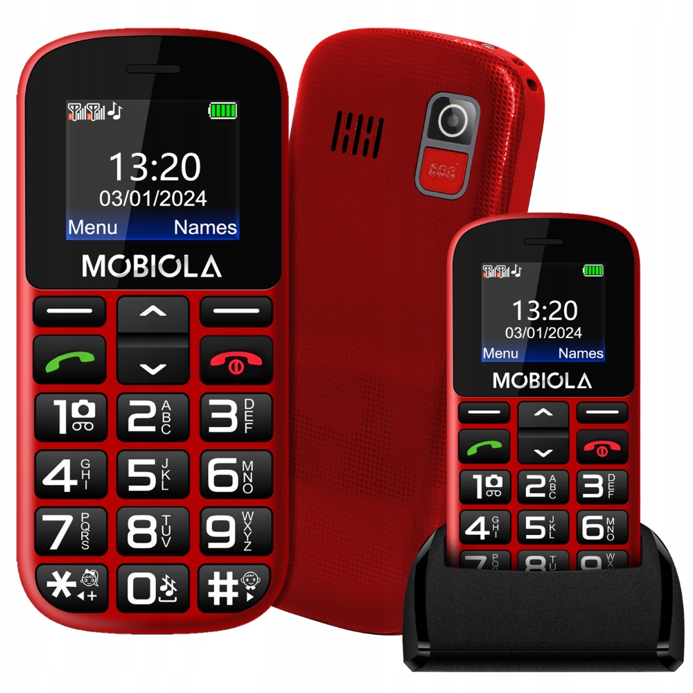 Telefon Dla Seniora Głośny Komórkowy Prosty Duża Klawiatura Sos Latarka