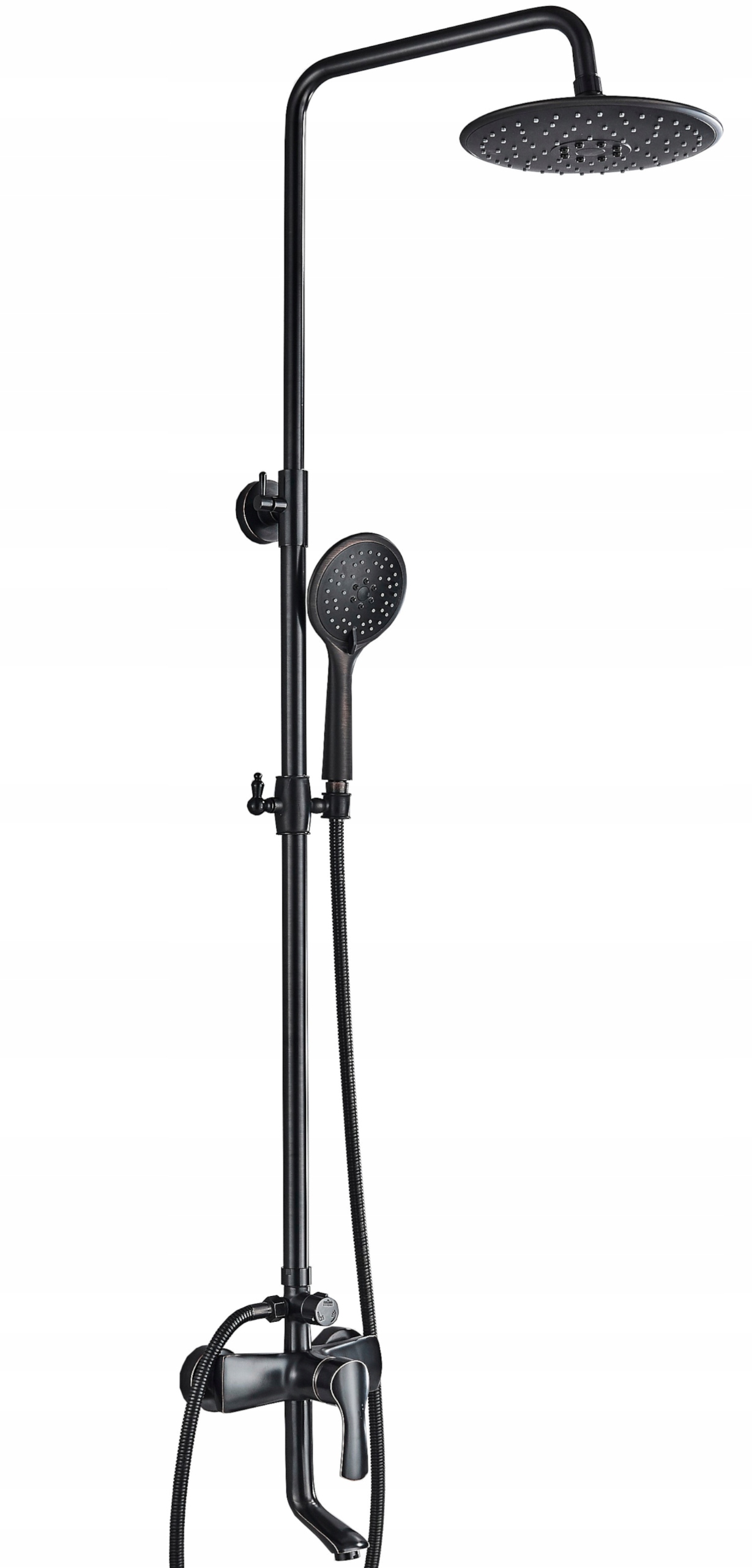 Sprchový Set S Dažďovou Sprchou A Výtokom, Čierny